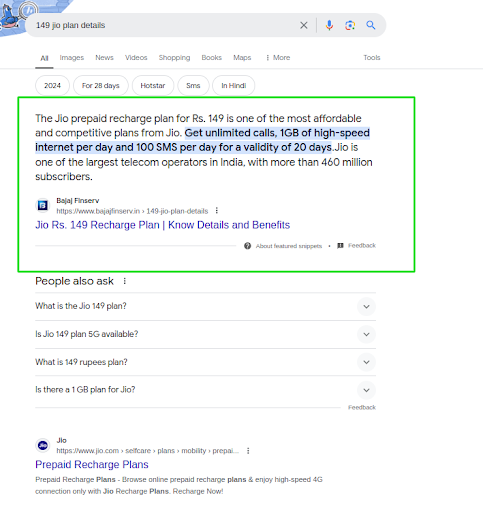 Page on Search Results
