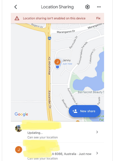 Location sharing