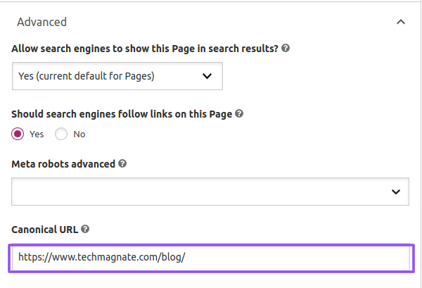 How to add ‘Canonical url through Yoast SEO plugin