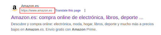 Amazon spain URL structure