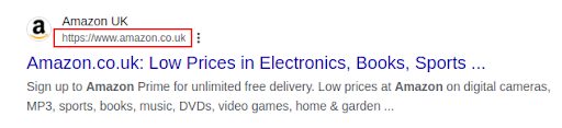 Amazon UK URL structure