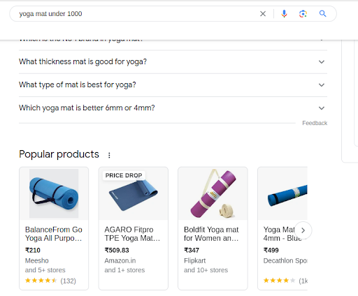 Search for yoga mats under 1000