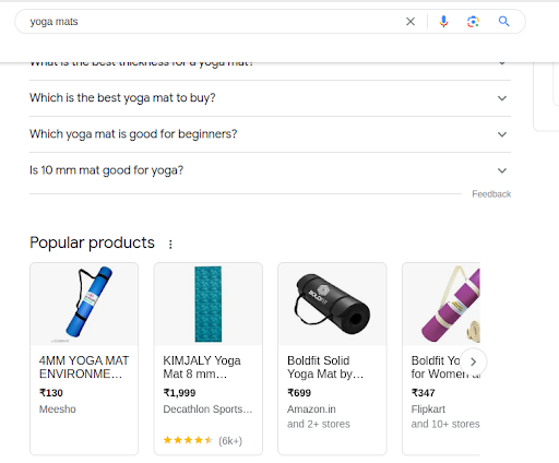 Search for yoga mats