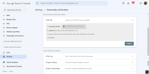 Domain Property Verification in GSC