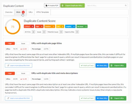 Hints tab on the screen
