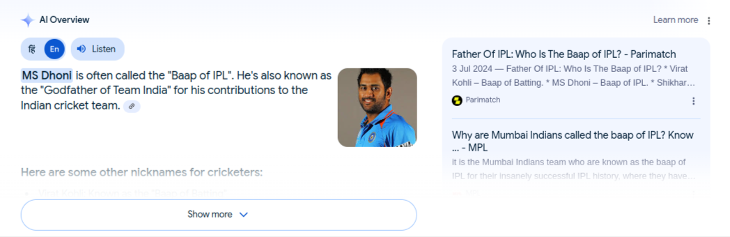 Google Search Generative Engine (SGE)