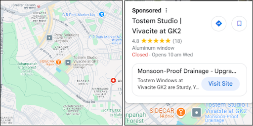 sponsored ad opens up on google ads