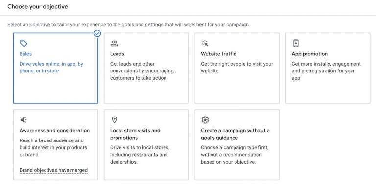 Create a new google ads campaign